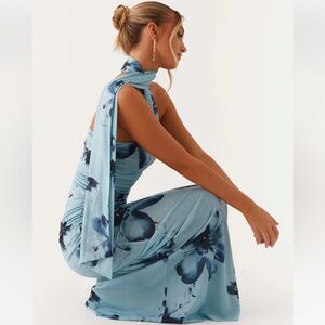 Peppermayo Exclusive - Songbird Maxi Dress - Blue Black Floral